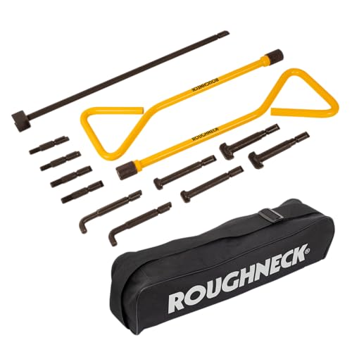 Roughneck® Lot de 13 clés universelles pour trou d'homme : 2 poignées, 11 clés (6 types) et étui de transport von Roughneck