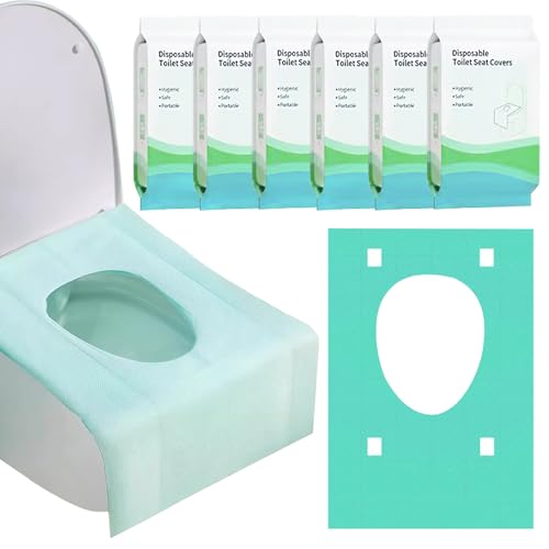 60 Stück Einweg Toilettenauflage, Einweg Toilette Auflage,Toiletten Sitzbezug für Kinder und Erwachsene Universal Töpfchentraining Toilette Töpfchentraining, Einzeln Verpackt (Grün) von Rouhuhura