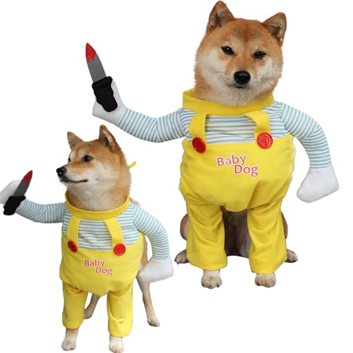 Halloween Kostüme für Hunde,Rouhuhura Hund Halloween Kostüm Kleidung Katze Cosplay Party Anzug Lustiges Hundekostüm, Hund Kostüm Haustier Cosplay Party Anzug, Haustiere Hund Jumpsuit für Halloween(M) von Rouhuhura