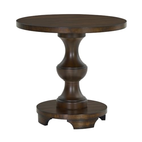 Roundhill Furniture Caesar Traditioneller runder Beistelltisch, Espresso von Roundhill Furniture
