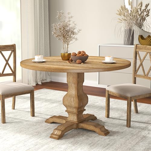 Roundhill Furniture Havre Podest Base Round Dining Table Oak von Roundhill Furniture