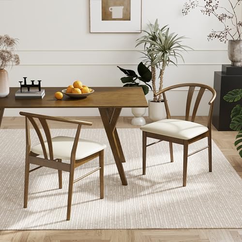 Roundhill Furniture Lavin Wishbone Esszimmerstühle, 2er Set, Walnuss von Roundhill Furniture