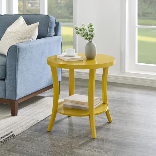 Roundhill Furniture Perth Moderner runder Beistelltisch mit Ablage von Roundhill Furniture