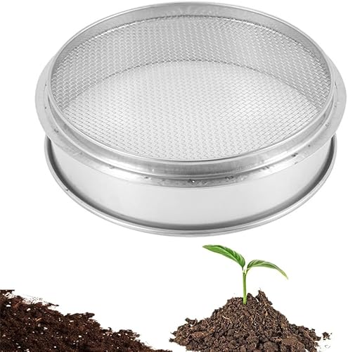 Roundsky Leistungs Garten RäTsel Sieb Ineinander Greifen Boden Sieb Kompost Samen BehäLter Gartenarbeit Werkzeug -8 (2.5Mm) von Roundsky
