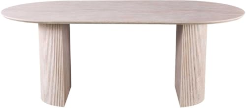 Esstisch oval Lagos – 200 x 110 x 76 cm – Travertin von Rousseau