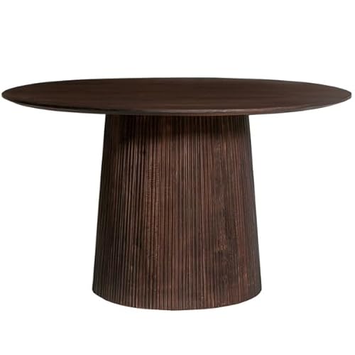 Runder Tisch Miguel dunkelbraun | Mangoholz massiv | 76H x 130W x 130D cm von Rousseau