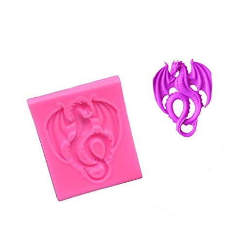 Silikon Form Fliegenden Drachen Modellierform Flying Dragon Silikon Fondant Icing Mould Hochzeitstorte Mould Dekoration (Rosa) von Routinfly