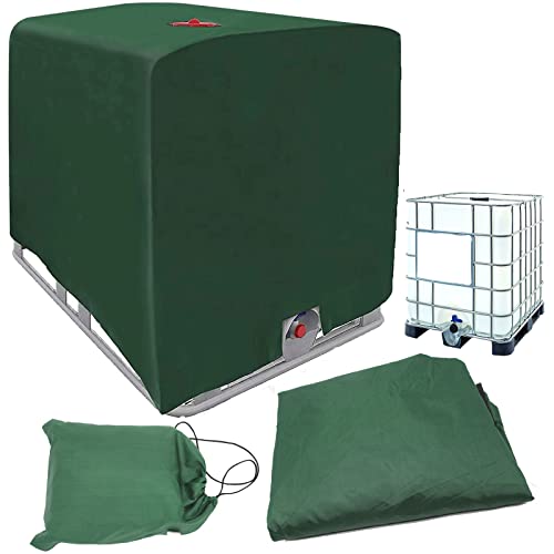 1000L IBC Tank Abdeckung, Grün IBC Tank Zubehör, 120x100x116cm IBC Behälter Abdeckung, Abdeckung Sanlage Für Wasser Tank, UV Schutz Abdeckung Für IBC Tank Behälter Regenwasser Tank Geeignet von Rouzin