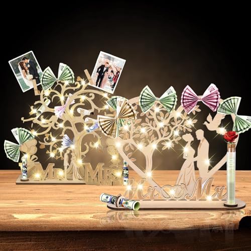 2 Stück Hölzerne Hochzeit Geschenk, Mr & Mrs Geschenk Hochzeit, Hochzeitsgeschenke für Brautpaar Holz Geschenke Hochzeit Geld Verpacken 2 Stück Hölzerne Hochzeit Geschenk, Mr & Mrs Geschenk Hochzeit, Hochzeitsgeschenke für Brautpaar Holz Geschenke Hochzeit Geld Verpacken von Rouzin