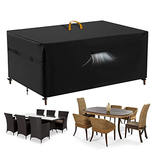 Rouzin Gartenmöbel Abdeckung Wasserdicht, 250x160x100cm, 420D Abdeckplane Gartenmöbel Winddicht UV-Beständiges Schutzhülle für Möbelsets Gartentisch Abdeckung Terrassenmöbel von Rouzin