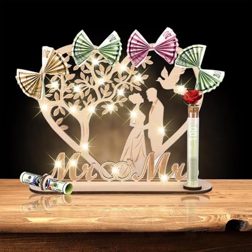 Hölzerne Hochzeit Geschenk, Mr & Mrs Geschenk Hochzeit, Hochzeitsgeschenke für Brautpaar Holz Geschenke Hochzeit Geld Verpacken Hölzerne Hochzeit Geschenk, Mr & Mrs Geschenk Hochzeit, Hochzeitsgeschenke für Brautpaar Holz Geschenke Hochzeit Geld Verpacken von Rouzin