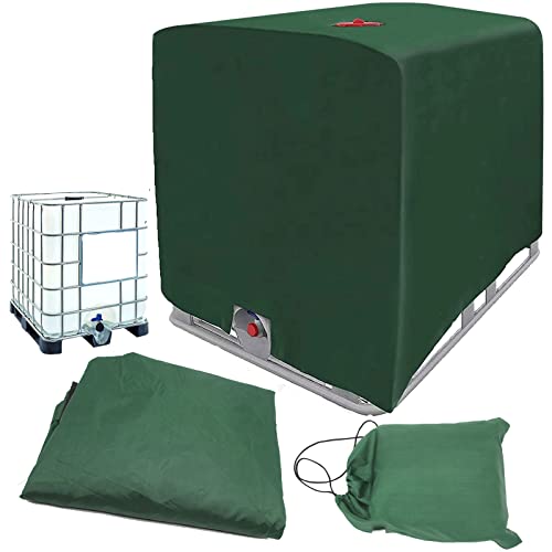 Rouzin IBC Tank Abdeckung 1000L, Grün IBC Tank Zubehör, 120x100x116cm Abdeckung Sanlage Für Wasser Tank, IBC Behälter Abdeckung, UV Schutz Abdeckung Für IBC Tank Behälter Regenwasser Tank Geeignet von Rouzin