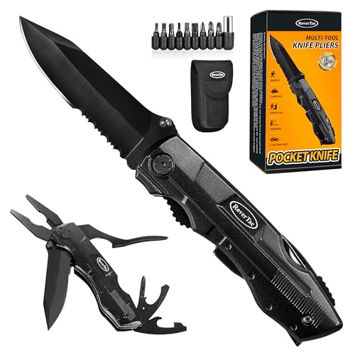 Multitool Werkzeug Taschenmesser Klappmesser Geschenke: RoverTac Camping Zubehör, Vatertagsgeschenk für Papa, Outdoor Messer, Geburtstagsgeschenk Gadgets für Männer, Vatertag Geschenk Schraubendreher von RoverTac