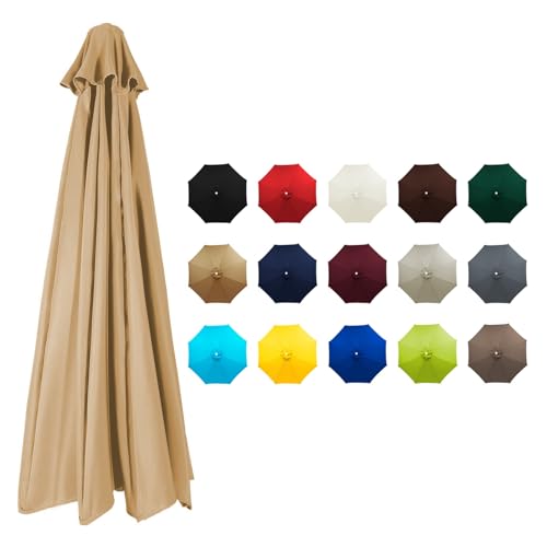 6 Rippen/8 Rippen Sonnenschirm Ersatztuch für Garten Terrasse Outdoor Hof Strand Pool Markt Sonnenschutz Gartenschirm Überdachung Windfest Ersatz Baldachin(Khaki Color,3.0m/6 Ribs) von Rovss