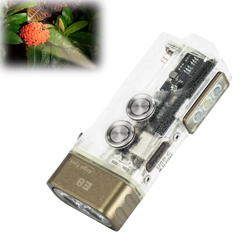 RovyVon Angel Eyes E8U Taschenlampe LED 500 Lumen Taschenlampen mit Multifunktionaler Seitenlicht, Dual Power Leistungsstarke Outdoor Taschenlampe mit Lockout Modus Wasserdicht für Camping, Täglicher von RovyVon