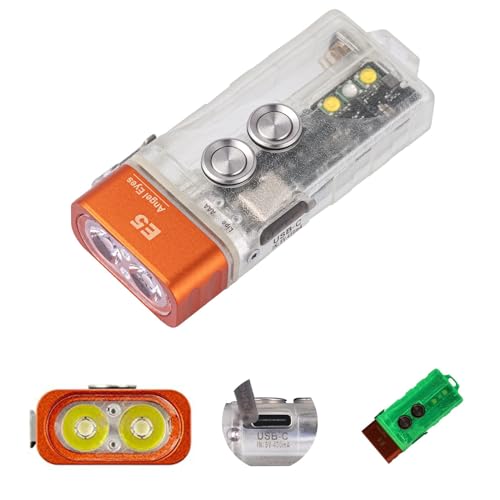 RovyVon E5 700 Lumen Taschenlampe mit USB-C & AAA-Betrieb – 6500K Tageslicht, UV-Seitenlicht & Nachtlicht – Kompakte EDC-Schlüsselanhängerlampe für Outdoor, Camping & als Geschenk von RovyVon