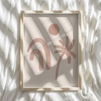 Palm Beach Print, Strand Druck, Tree Rosa Kunstdruck, Tan Gedruckte Wandkunst, Wohnzimmer Home Decor von RowHausCreativeShop