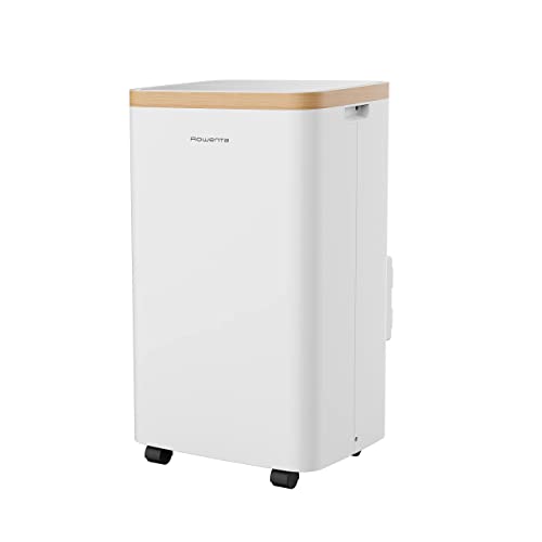 Rowenta AU5620 Turbo Eco Sense+ Mobiles Klimagerät | 3-in-1: Klimaanlage, Luftentfeuchter und Ventilator | 13.000 BTU | für Räume bis 120m³ | Energiesparfunktion | leise | Weiß mit Holzoptik von Rowenta