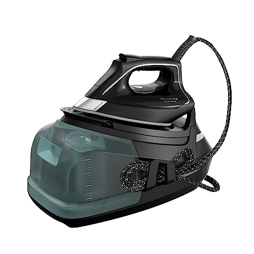 Rowenta DG9610 Eco Steam Pro Dampfbügelstation | 2800 Watt | 7,6 Bar | 140 g/Min. Dampfleistung | Dampfstoß: 460 g/Min. | Eco Design | Silence-Technologie | 1,1 Liter Kapazität | Schwarz/Eukalyptus von Rowenta