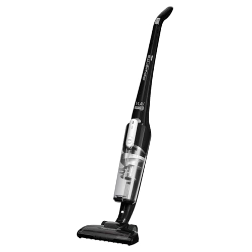 Rowenta Air Force Light Akku Staubsauger kabellos, mit LED- Beleuchtung, 30 Minuten Betriebsdauer, beutellos, 14,4 Volt, leichtes und kompaktes Design, 2,3 kg, Standstaubsauger, schwarz, RH6545 von Rowenta
