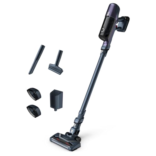 Rowenta X-Pert 6.60 Essential Akkustaubsauger, 100 W Leistung, 45 Min Laufzeit, kabellos & beutellos, LED-Bürstenkopf, herausnehmbarer Akku, inkl. Fugendüse und Wandhalterung, violett/schwarz, RH6838 von Rowenta