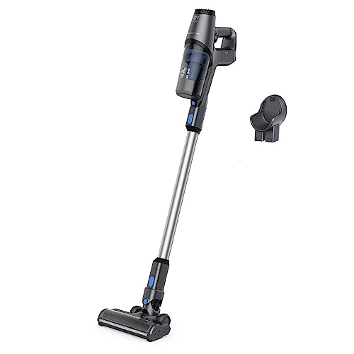 Rowenta X-Pert 3.60 kabelloser Akku-Stabstaubsauger, 45 Minuten Laufzeit, Lithium-Ionen-Akku, einfacher Zugang vom Boden bis zur Decke, Hochleistungs-Saugkopf mit LED-Licht, grau-blau, RH6921 von Rowenta