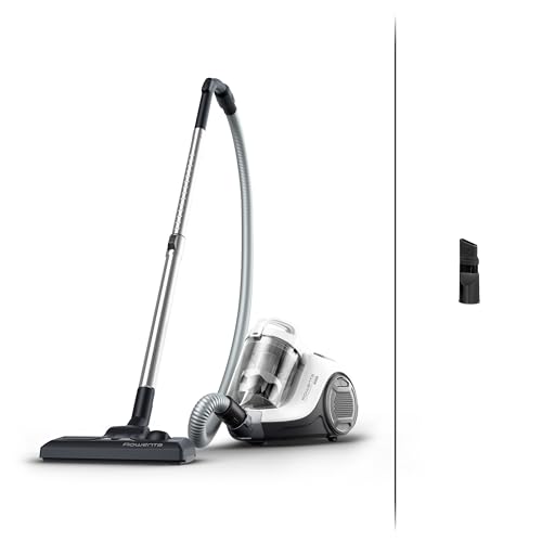 Rowenta Swift Power Cyclonic Bodenstaubsauger ohne Beutel, 900 W Motor, großer Staubbehälter 1,2l, 77 Dezibel, 7,6 m Reinigungsradius, ergonomischer Tragegiff, Staubsauger beutellos, weiß, RO2917 von Rowenta