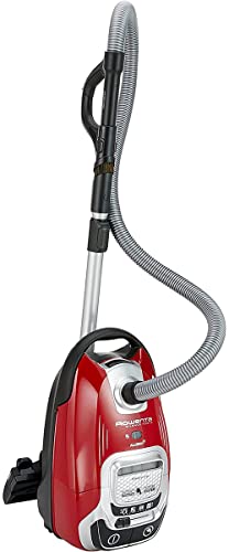Rowenta RO7473EA Silence Force Allergy, Bodenstaubsauger mit Beutel, schwarz/rot, 4,5 Liter, 400 W, 4.5 liters, 58 Dezibel von Rowenta