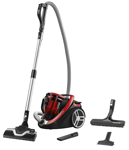 Rowenta RO7649 Silence Force Cyclonic Parkett | Beutelloser Staubsauger | Vacuum-Cleaner | Sehr Leise | 2,5L Staubvolumen | Tierhaar | Auto | Schwarz/Rot von Rowenta