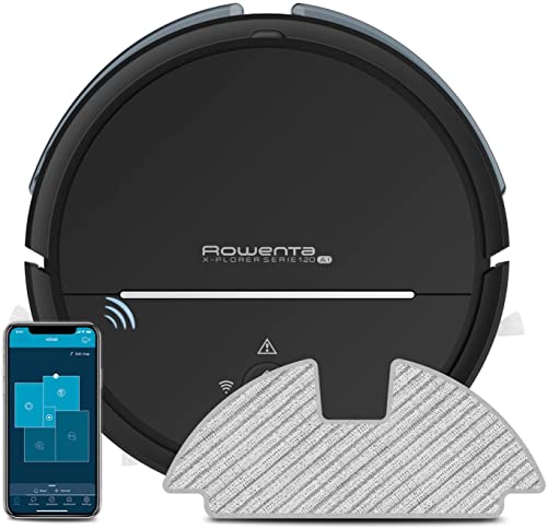 Rowenta RR7875 X-PLORER Serie 120 AI Saugroboter | Testergebnis "SEHR GUT" | Laser-Navigation | automatisches Reinigen | Steuerung per App | Saugen und Wischen | 120 Min. Laufzeit | 150 m² | Schwarz von Rowenta