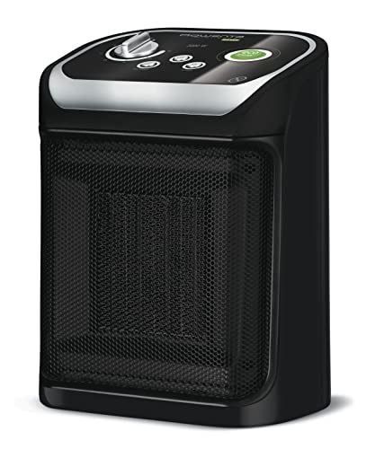 Rowenta Mini Excel Eco Safe Heizlüfter, 2 Leistungsstufen, kompakt, leise, Energiespar-Funktion, 1000-2000 Watt, 50 dB(A), waschbarer Filter, automatische Abschaltung, schwarz, SO9266 von Rowenta