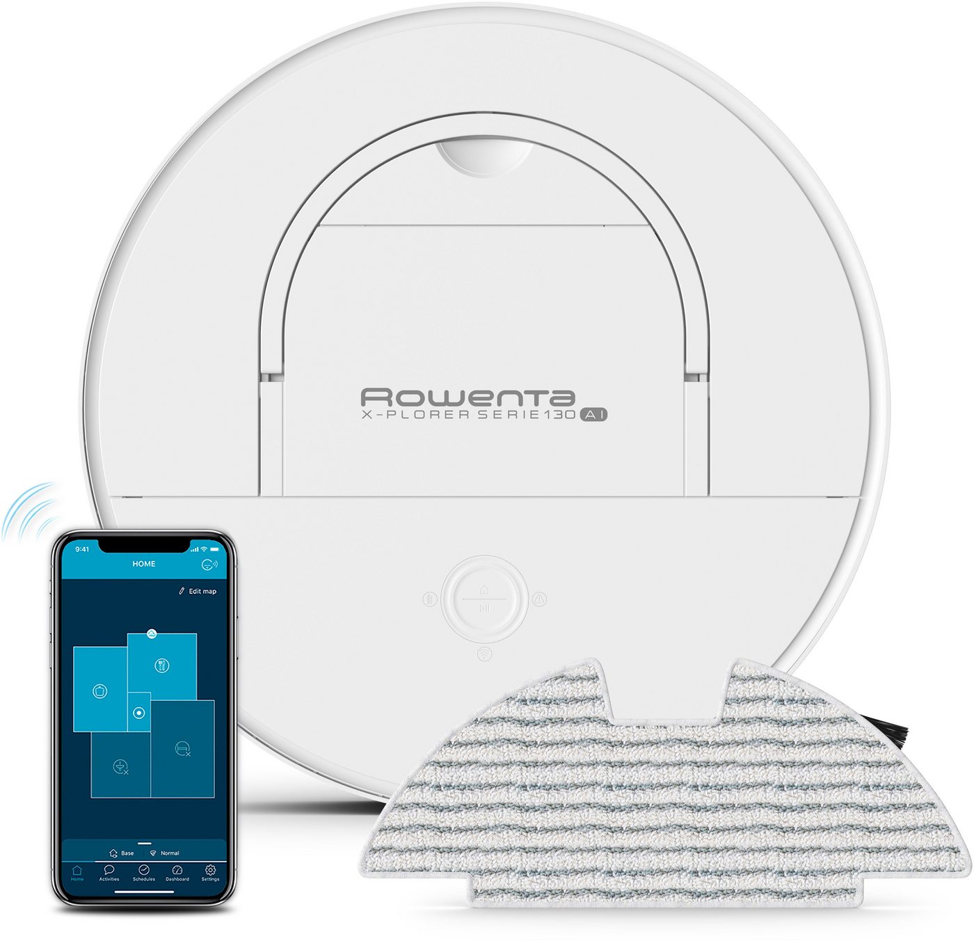 Rowenta Saugroboter RR9067 X-Plorer Serie 130 AI, ultra-flaches Design, saugen und wischen, Laser + Kamera-Navigation von Rowenta