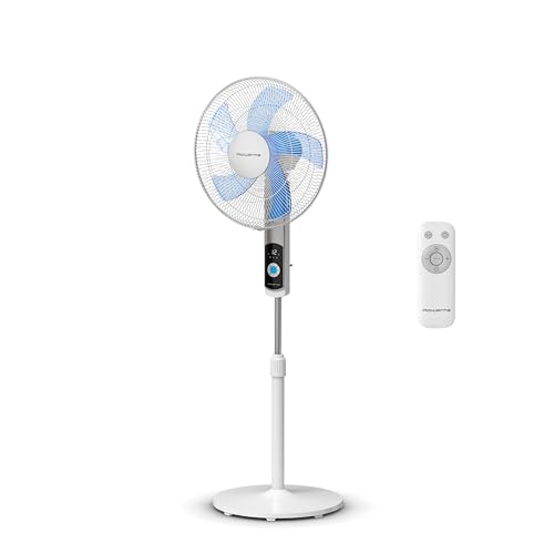 Rowenta Turbo Silence Standventilator, nur 35 dB(A) im Silent Night-Modus, energiesparend, 12 Geschwindigkeiten, digitaler LED-Bildschirm, Timer, Fernbedienung, Weiß, VU5650F0 von Rowenta