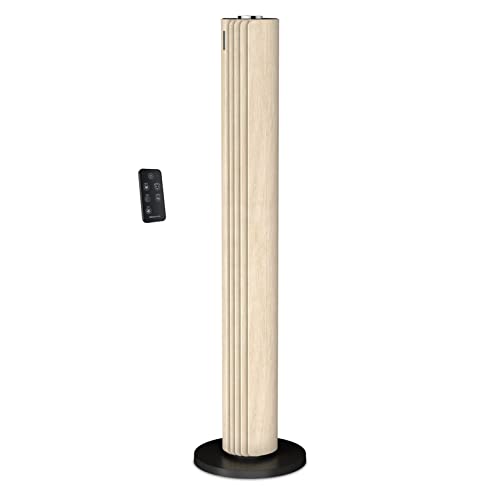 Rowenta Turmventilator Urban Cool VU6770 | Holzoptik | 3 Geschwindigkeiten | Automatische Oszillation | Fernbedienung | Timer | Auto-Modus von Rowenta