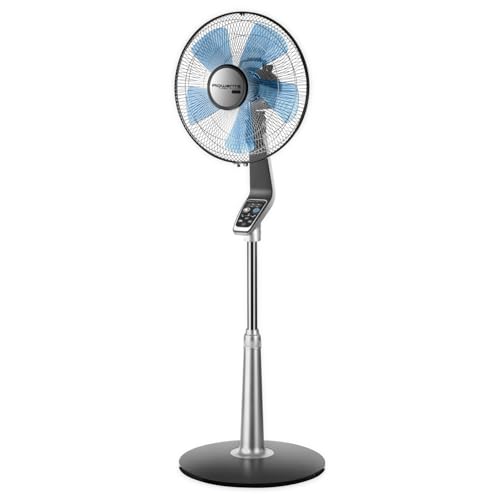 Rowenta VU5670 - Standventilator Turbo Boost Silence Extreme mit Fernbedienung, Durchmesser 40 cm, Superleise, Schwarz/Silber von Rowenta