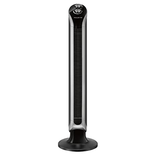 Rowenta VU6620 Eole Infinite Turmventilator | leistungsstark | leise mit nur 43 dB(A) | geringer Energieverbrauch | 3 Geschwindigkeiten | horizontale Oszillation | Timer | Schwarz von Rowenta