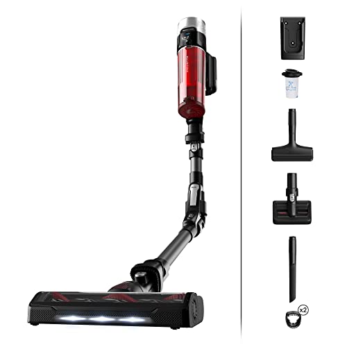 Rowenta X-Force Flex 9.60 Animal kabelloser Akku-Stabstaubsauger, 100 Air Watt, herausnehmbarer Akku, bis zu 45 Min. Laufzeit, Flex-Gelenk, LED-Düse, inkl. Tierhaarzubehör, rot/schwarz, RH2078 von Rowenta