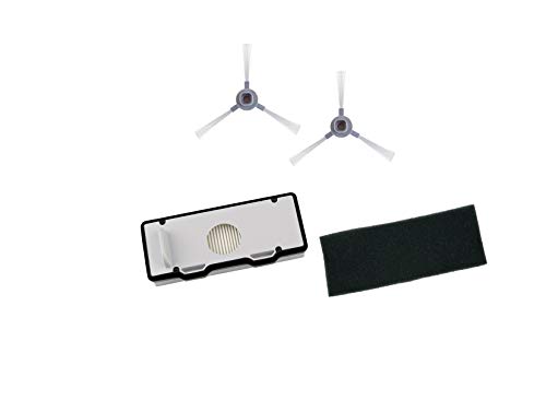 Rowenta ZR177001 Seitenbürsten- und Filter-Set 3-teilig | Original-Ersatzteil | Passend für Explorer 80 Saugroboter von Rowenta