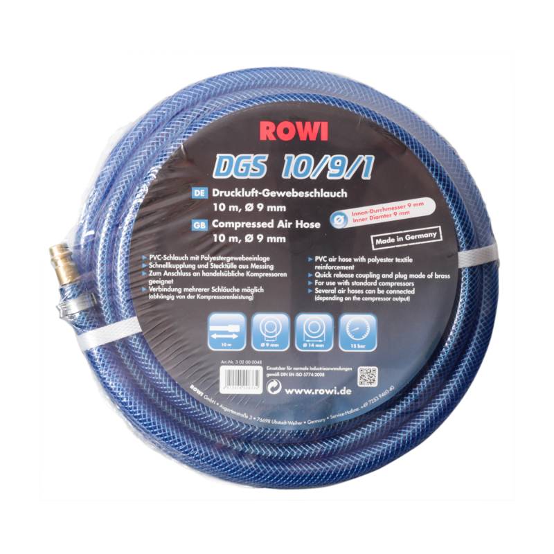 Rowi Druckluft-Gewebeschlauch 'DGS 10/9/1' Ø 9 mm, 10 m von Rowi