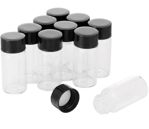 Proben-Fläschchen, Rowiz 10-Pack 5ml Klarglasflaschen mit Schraubverschlüssen für ätherische Öle, Chemie-Laborchemikalien, Colognes-Parfüms von Rowiz