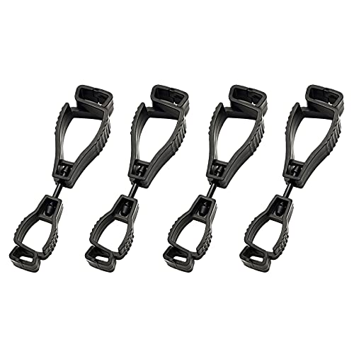 RoxNvm Handschuhclips, Handschuh Halterung, 4 Stück Handschuh Grabber Clip Sicherheit Arbeitshandschuh Clip Handschuhhalter, Handschuhklemme Grabber Catcher für Arbeitshandschuhe (schwarz) von RoxNvm