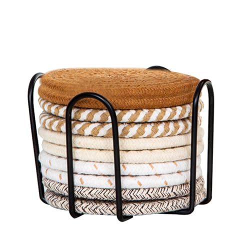 RoxNvm Untersetzer Gläser 10er Set, Filzuntersetzer Rund Gewebte Tischsets,Rutschfester Hitzebeständiger Tischuntersetzer,Skandinavischer Stil Coasters Für Getränke,Kaffee,Bar,Küche RoxNvm Untersetzer Gläser 10er Set, Filzuntersetzer Rund Gewebte Tischsets,Rutschfester Hitzebeständiger Tischuntersetzer,Skandinavischer Stil Coasters Für Getränke,Kaffee,Bar,Küche von RoxNvm