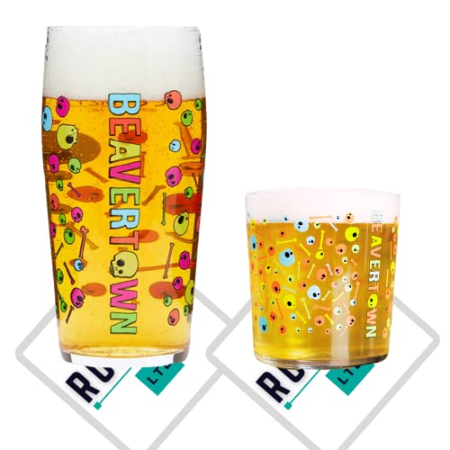 Roxley Beavertown Pint-Glas und Half-Pint-Glas, auch mit 2 Marken-Bierdeckeln Roxley Beavertown Pint-Glas und Half-Pint-Glas, auch mit 2 Marken-Bierdeckeln von RoxleyLtd