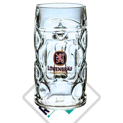 Roxley Lowenbrau Literkrug Lager Bier Liter Glas Lowenbrau Glas auch mit Markenbierdeckel von RoxleyLtd