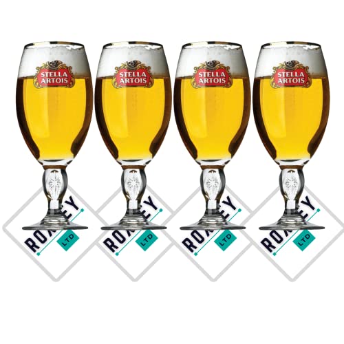 Roxley Stella Artois Nukleierte Half-Pint-Gläser, Lagerbier, 28 cl, hergestellt in Großbritannien, 4 Stück Roxley Stella Artois Nukleierte Half-Pint-Gläser, Lagerbier, 28 cl, hergestellt in Großbritannien, 4 Stück von RoxleyLtd