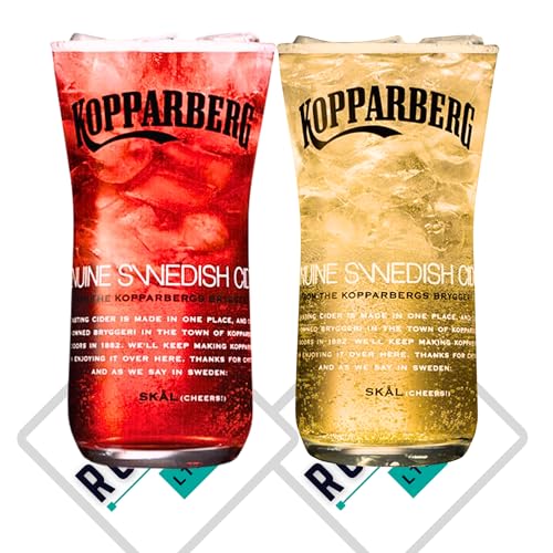 Roxley X2 Kopparberg Pint-Gläser, Apfelweinglas, mit 2 Marken-Bierdeckeln von RoxleyLtd