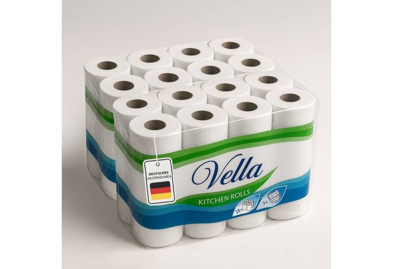 Roxlin Papierküchenrolle Premium Küchenrollen 3-lagig – Ultraweich, Saugstark & Reißfest (16-St) von Roxlin