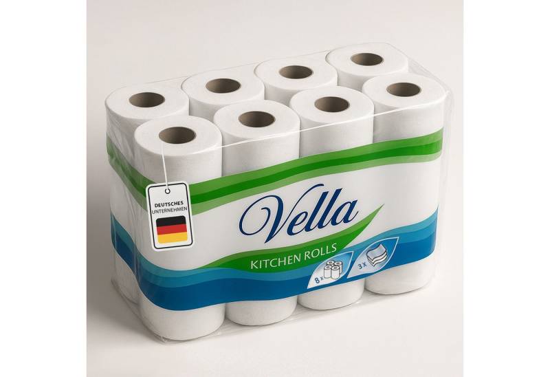 Roxlin Papierküchenrolle Premium Küchenrollen 3-lagig – Ultraweich, Saugstark & Reißfest (8-St) von Roxlin