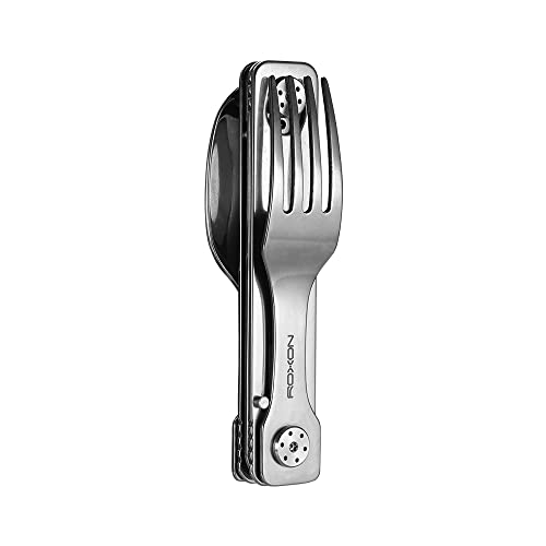 ROXON C1S 3 in 1 Camping Utensils Detachable Cutlery Knife Spoon Frok for Outdoor Camping Hiking, Edelstahl von Roxon