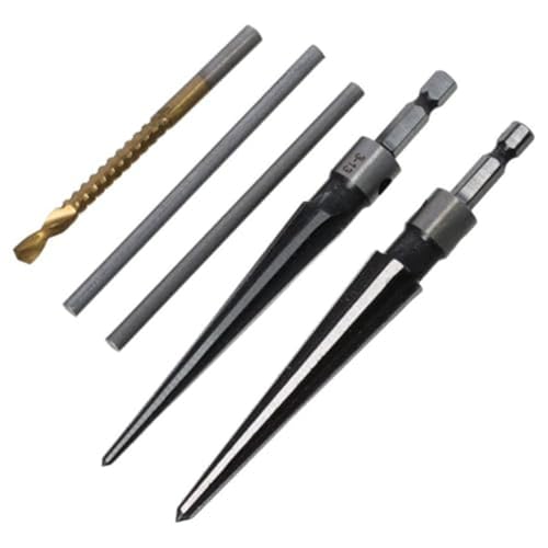 Roxvue 1 Satz Langlebiger, Praktischer Silberner Bohrer, 5-16 mm, Handreibahle, 3-13 mm, Konische Reibahlen, Konisches Reibahlen-Set von Roxvue